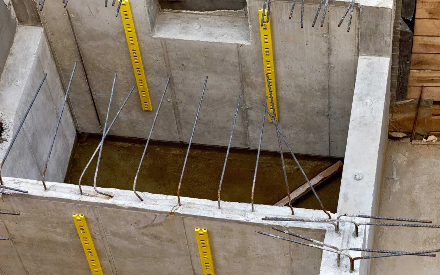 concrete wall foundation installed for the second story's slab
